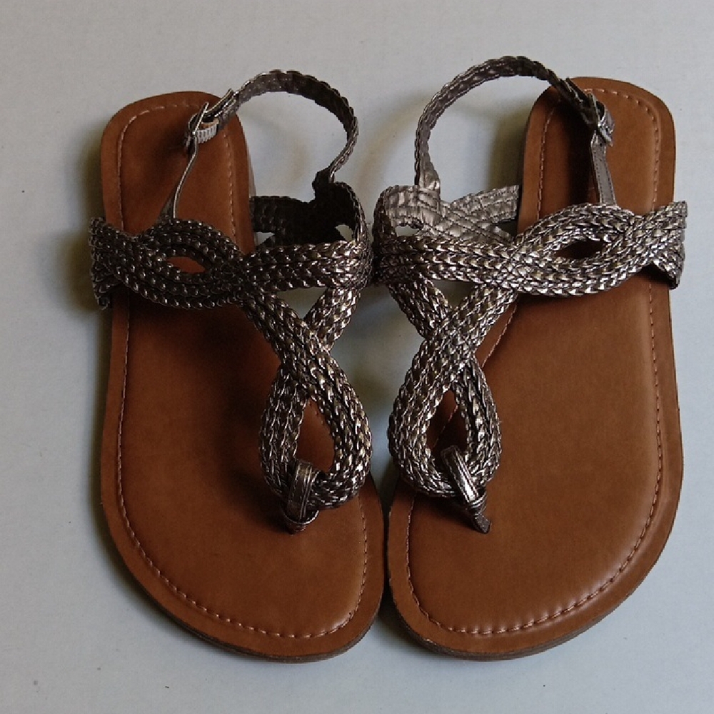 BROWN & SILVER WOMEN SANDALS
